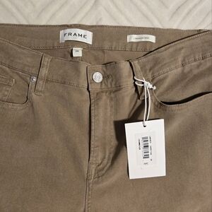 NWT FRAME L’Homme Slim Jeans Dark Tan Brown Size 36 LMH870